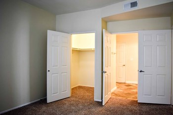 bedroom with large walkin closet